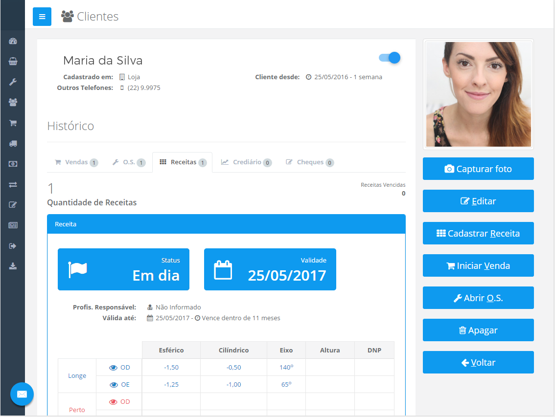 Clientes e Receitas