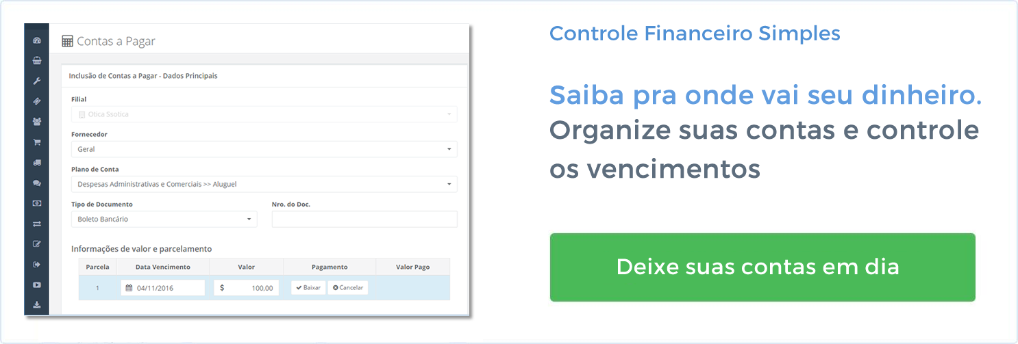 Controle seu financeiro com o ssOtica