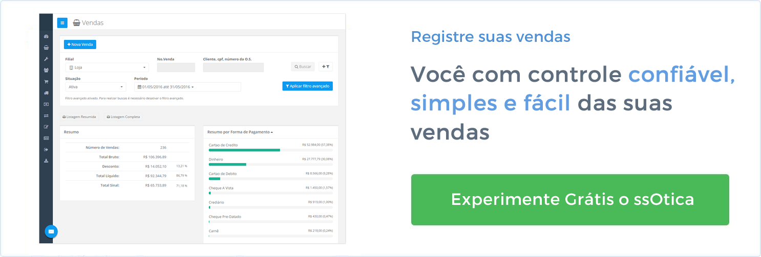 Controle suas vendas com o ssOtica